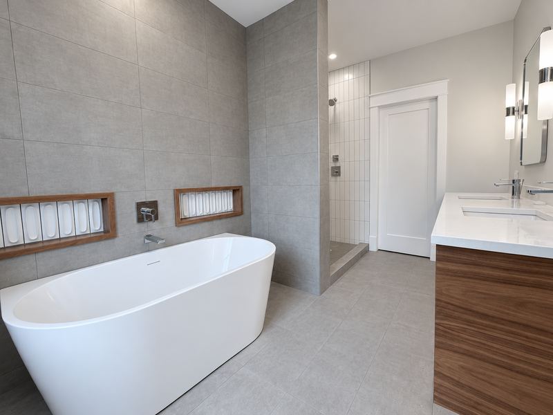 Finished primary bathroom at 4419 N. Spaulding
